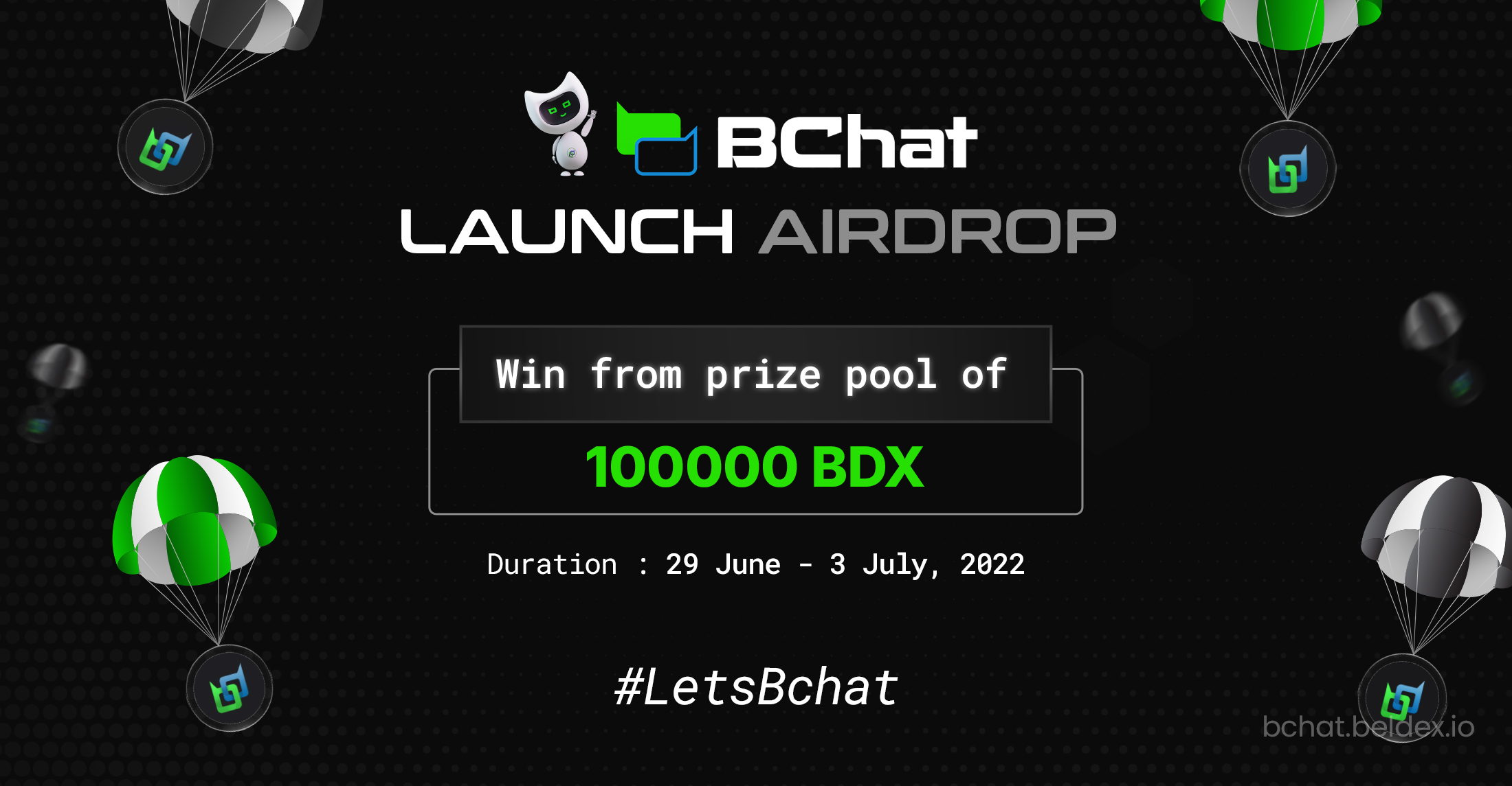Illustrating BChat airdrop launch